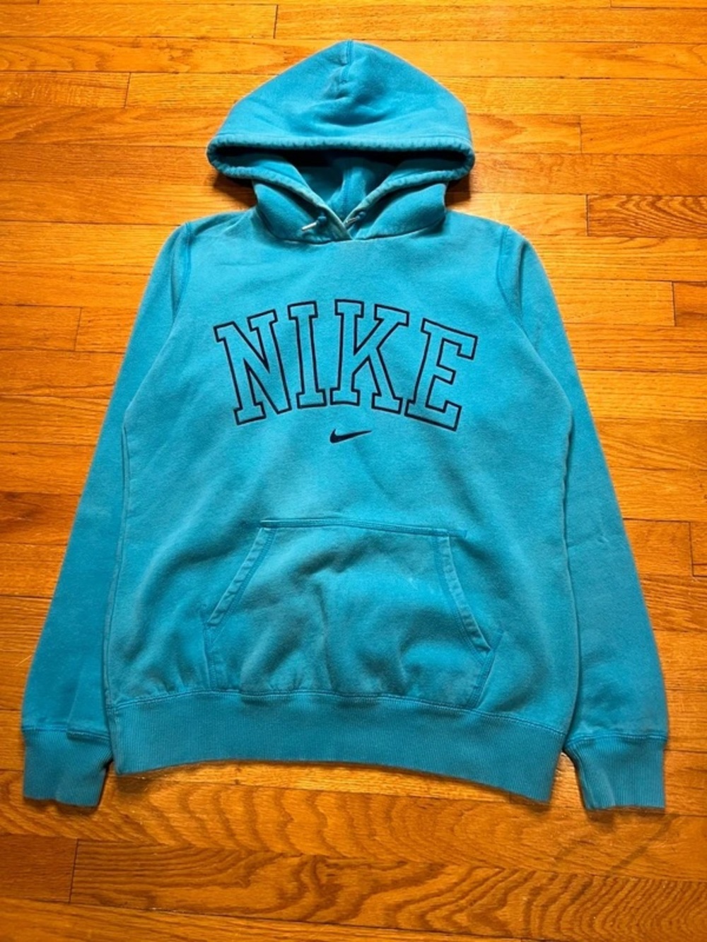 Nike Men’s Teal Blue Hooded Sweatshirt - Picture 3 of 5
